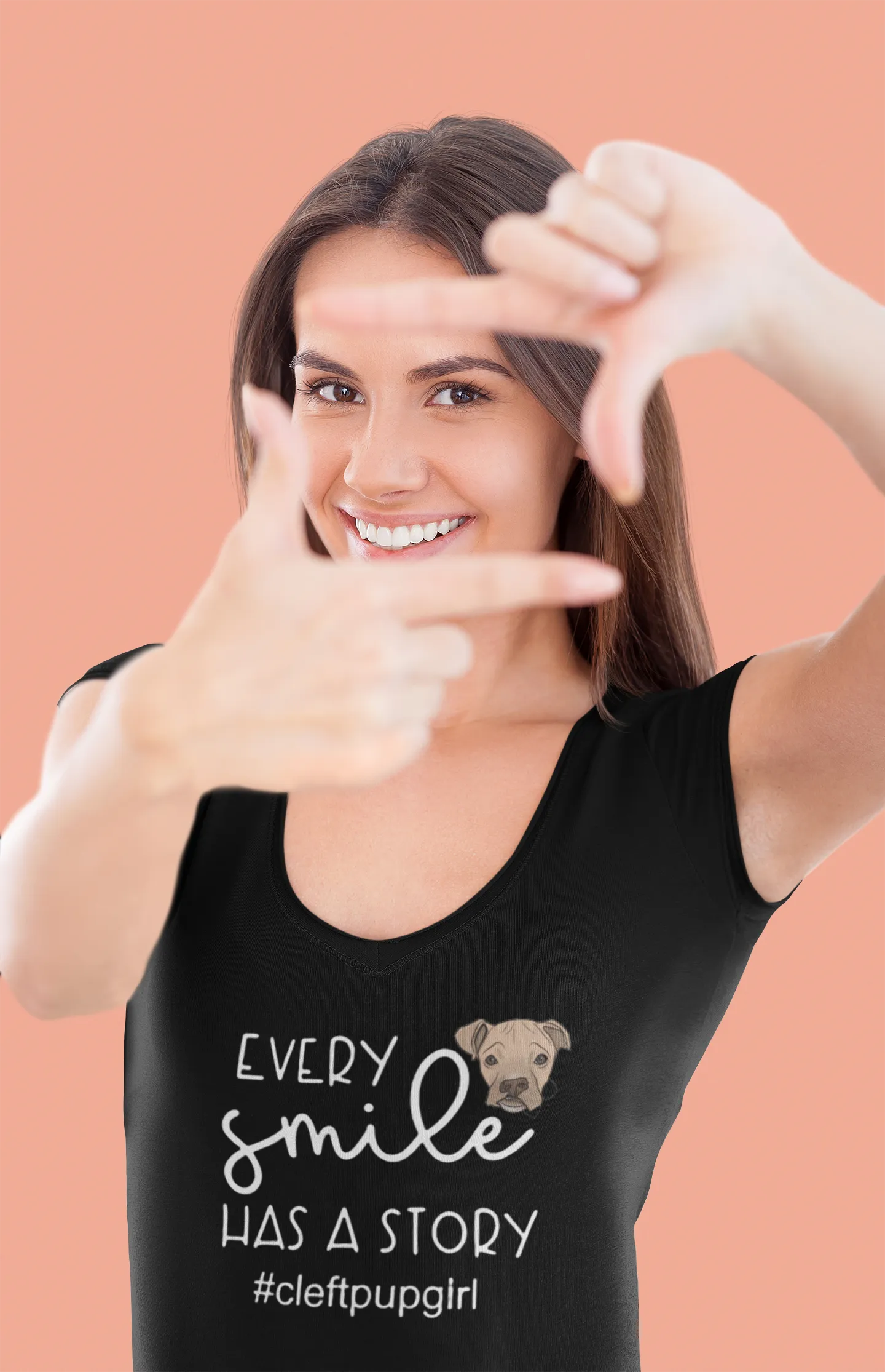 Cleft Pup Brigade V Neck Smile (available in several colors)