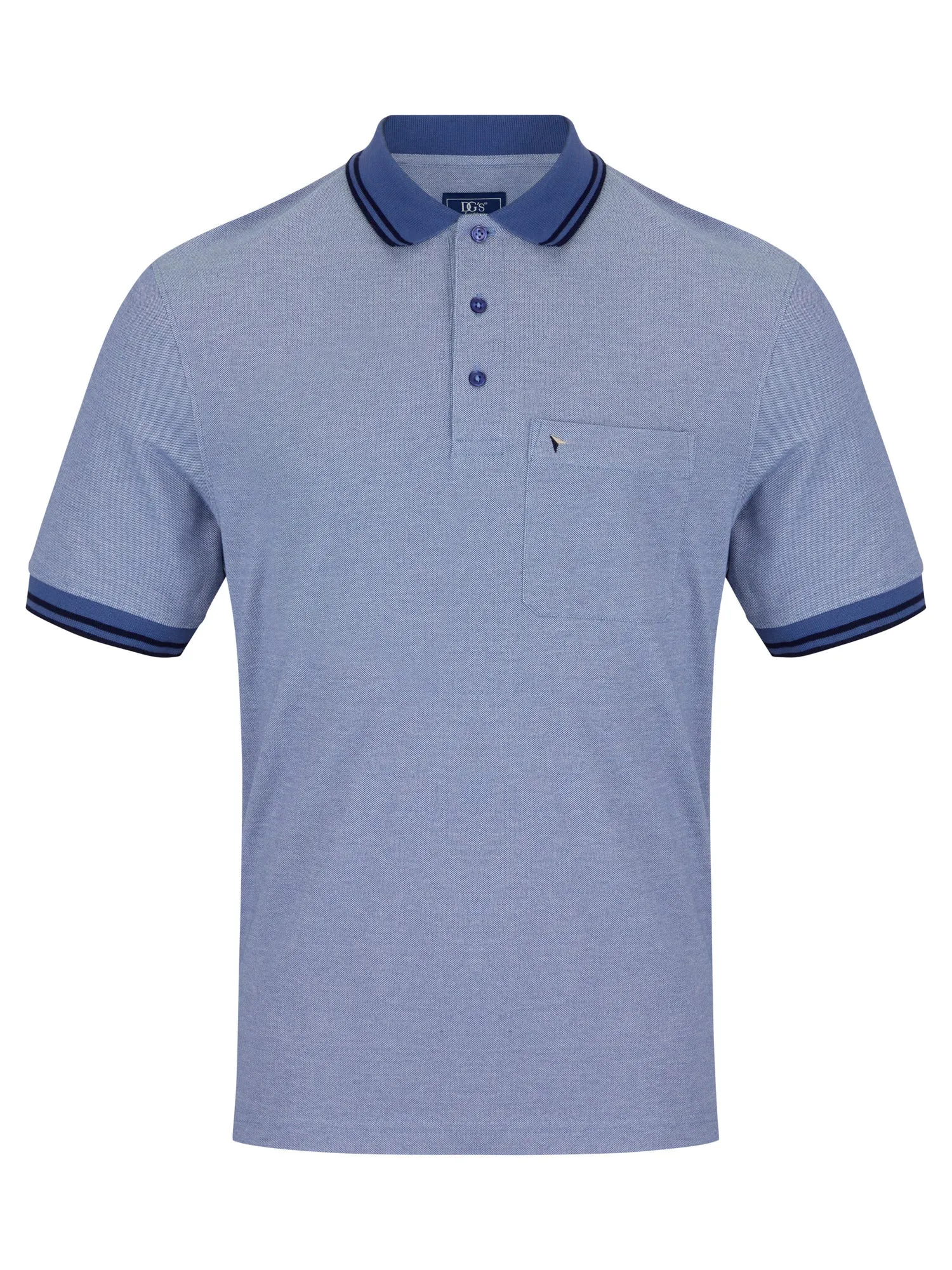 Daniel Grahame Short Sleeve 3 Button Polo Shirt - Blue