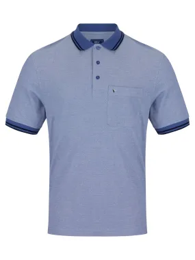 Daniel Grahame Short Sleeve 3 Button Polo Shirt - Blue