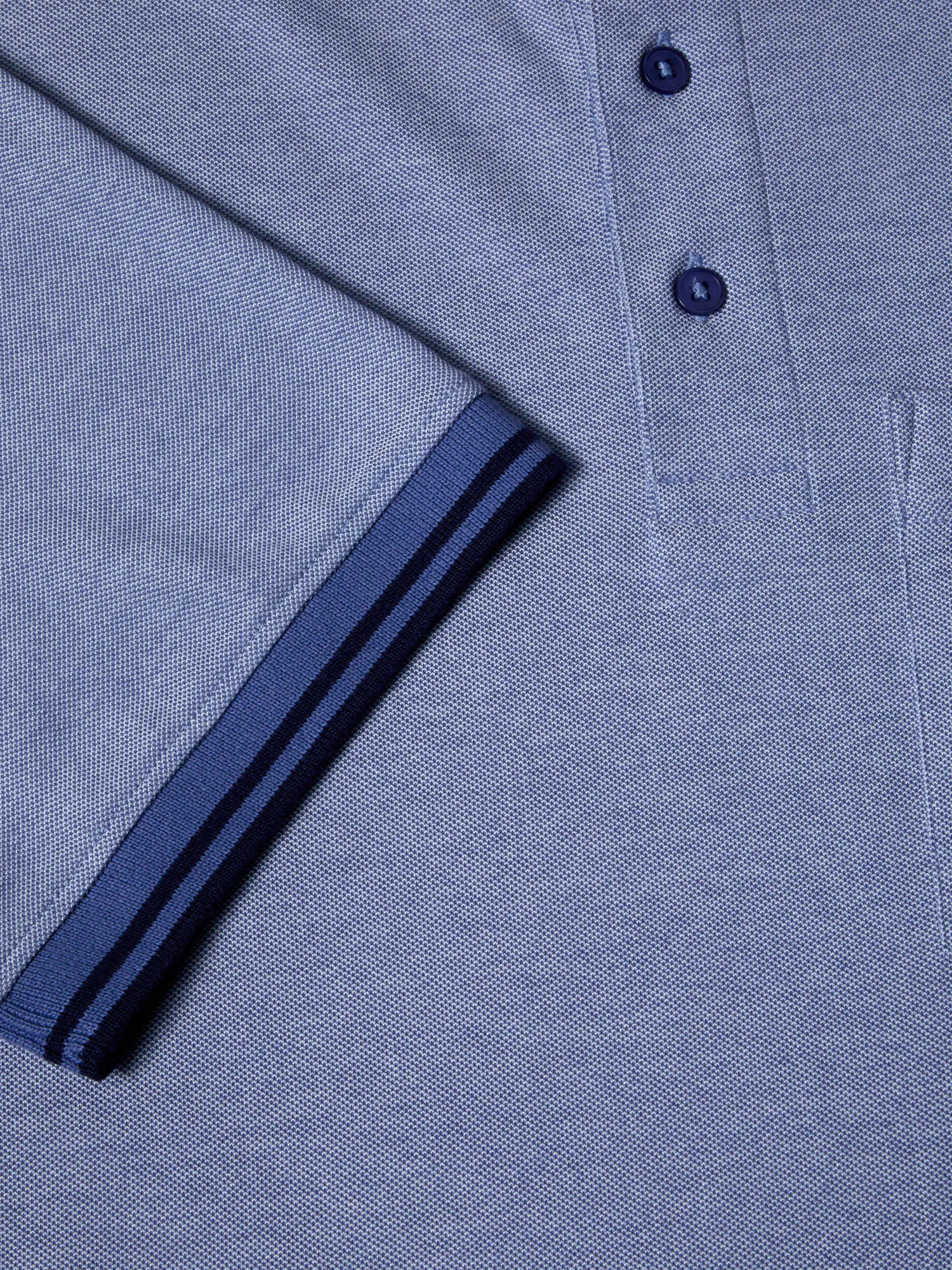 Daniel Grahame Short Sleeve 3 Button Polo Shirt - Blue