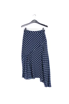 Dark blue polka dot midi skirt