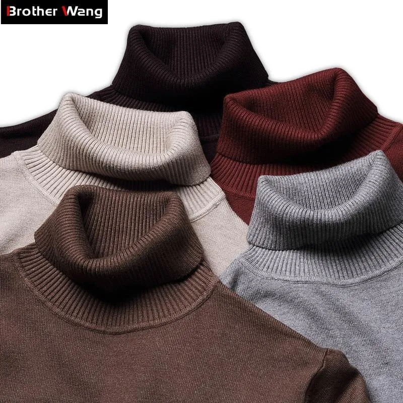 Dark Color Turtleneck Sweater