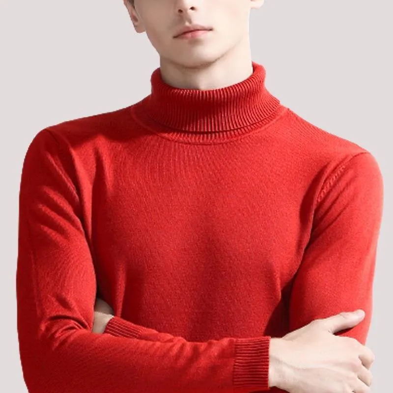 Dark Color Turtleneck Sweater