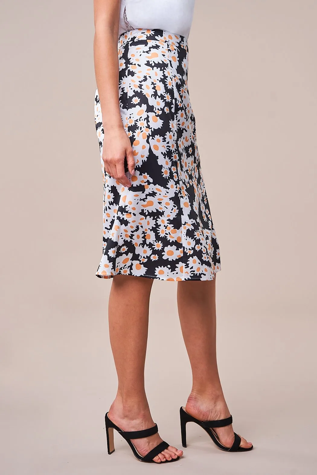 Delicate Sunflower Midi Skirt