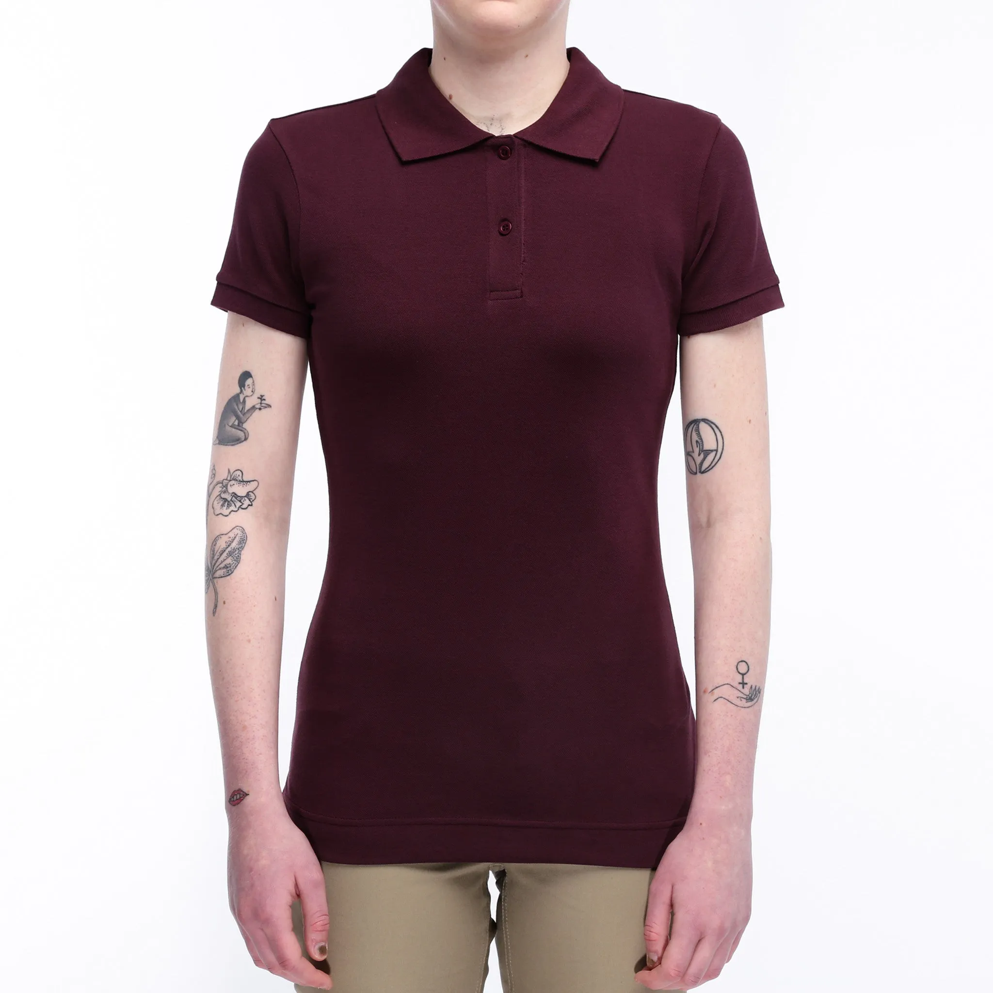 Dickies Womens Short Sleeve Polo - Burgundy