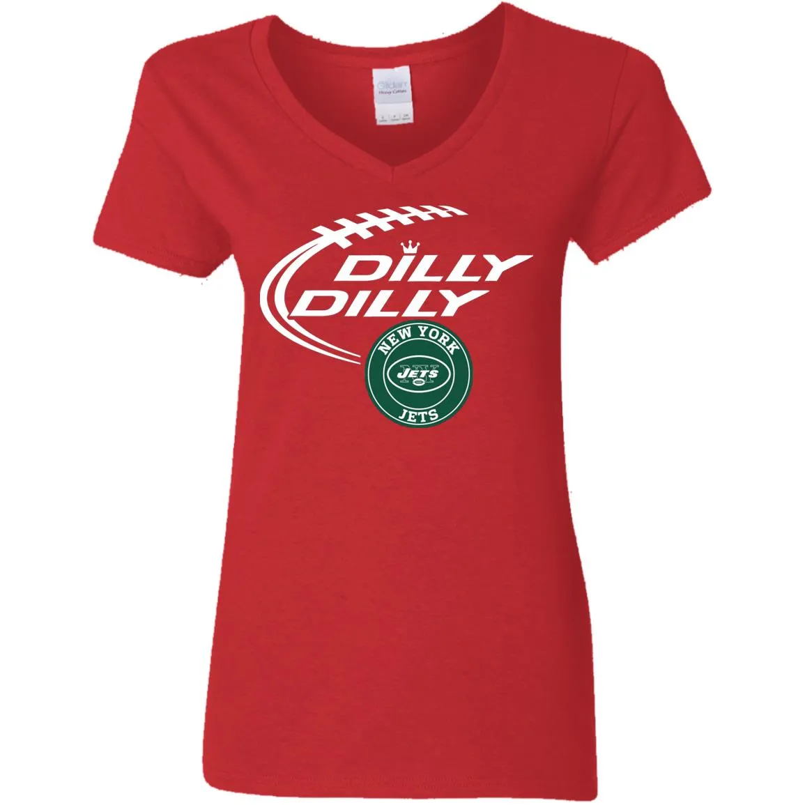 Dilly Dilly New York Jets Nfl Football Women V-Neck T-Shirt