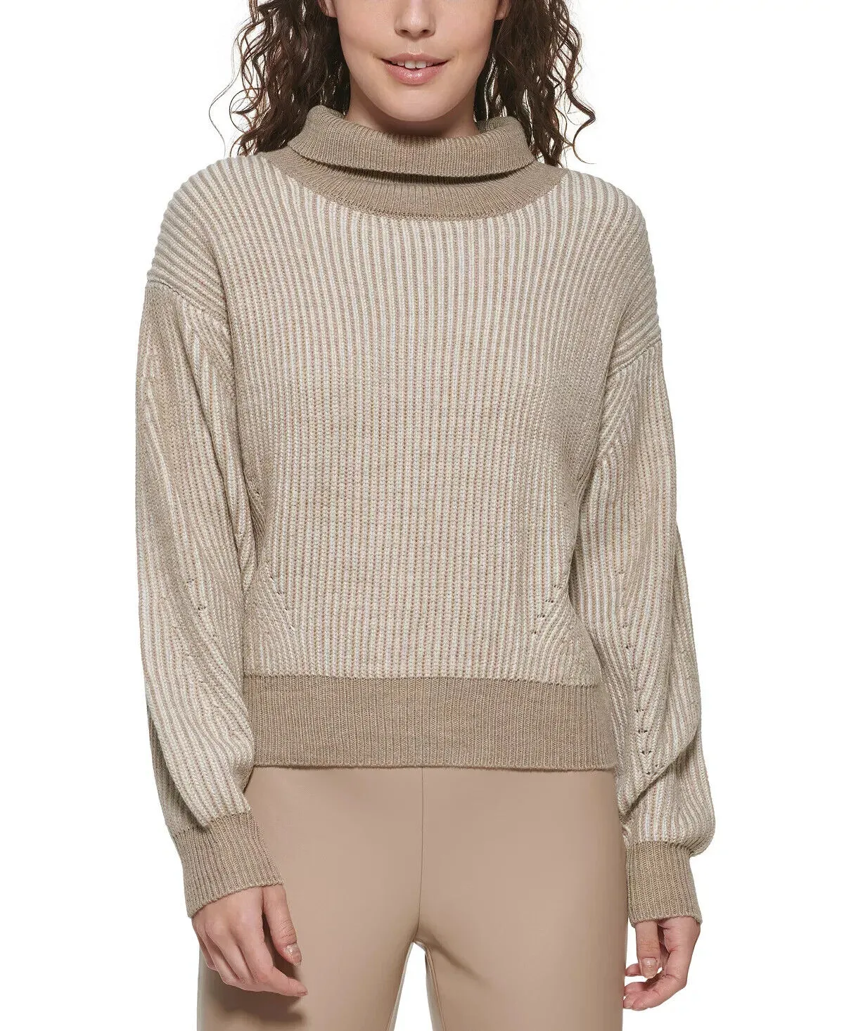 DKNY Turtleneck Contrast Sweater