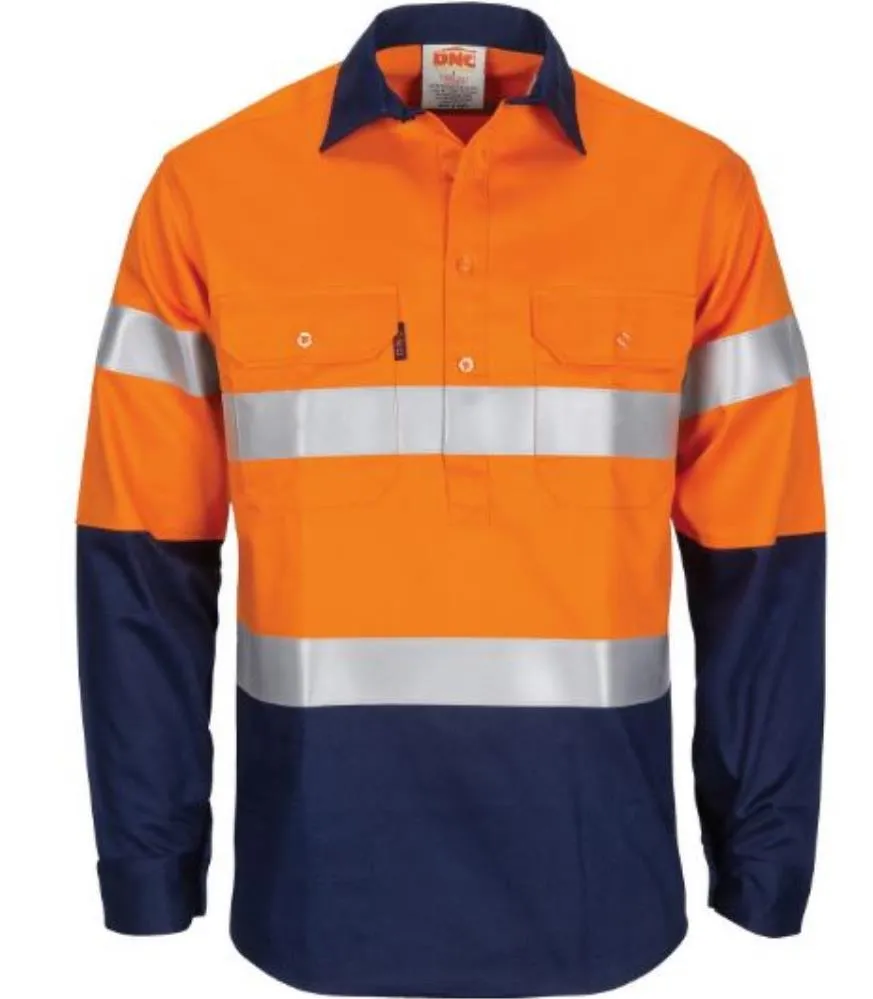 DNC 3407 PATRON SAINT L/SL REFLECTIVE HI VIS FR/ARC RATED C/F DRILL SHIRT