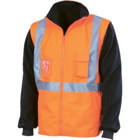 DNC Taped HiVis 4in1 X-Back Zip Off Sleeve Reversible Vest - 3990