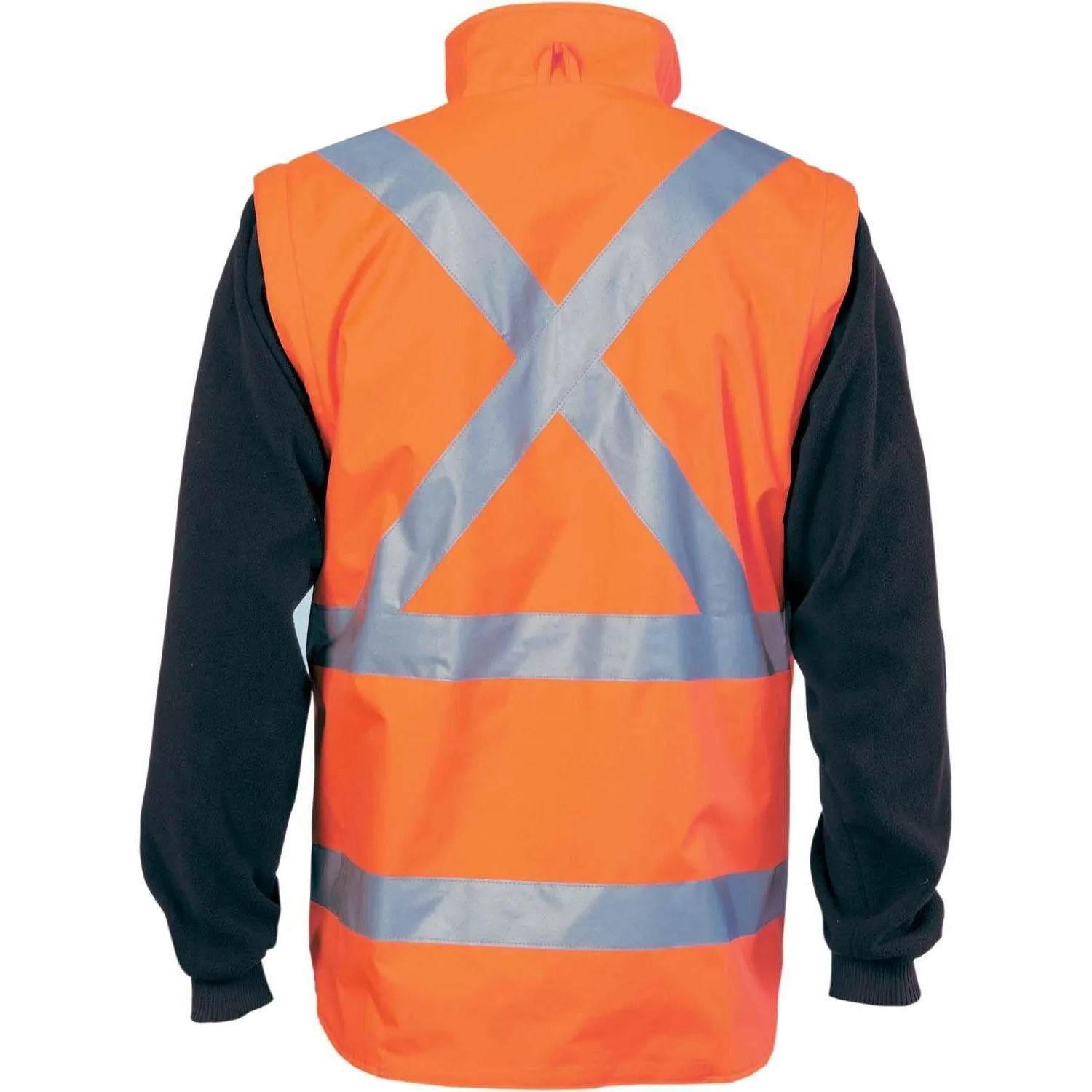 DNC Taped HiVis 4in1 X-Back Zip Off Sleeve Reversible Vest - 3990