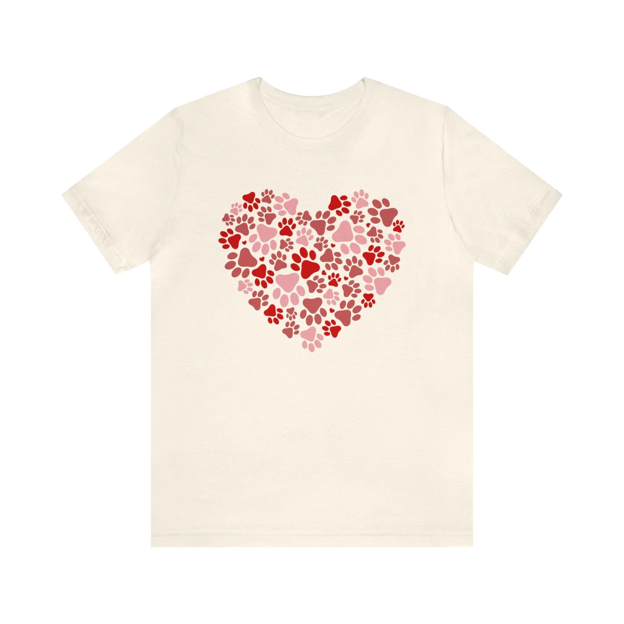Dog Paw Heart Dog Mom Valentine's Day Short Sleeve Graphic T-Shirt