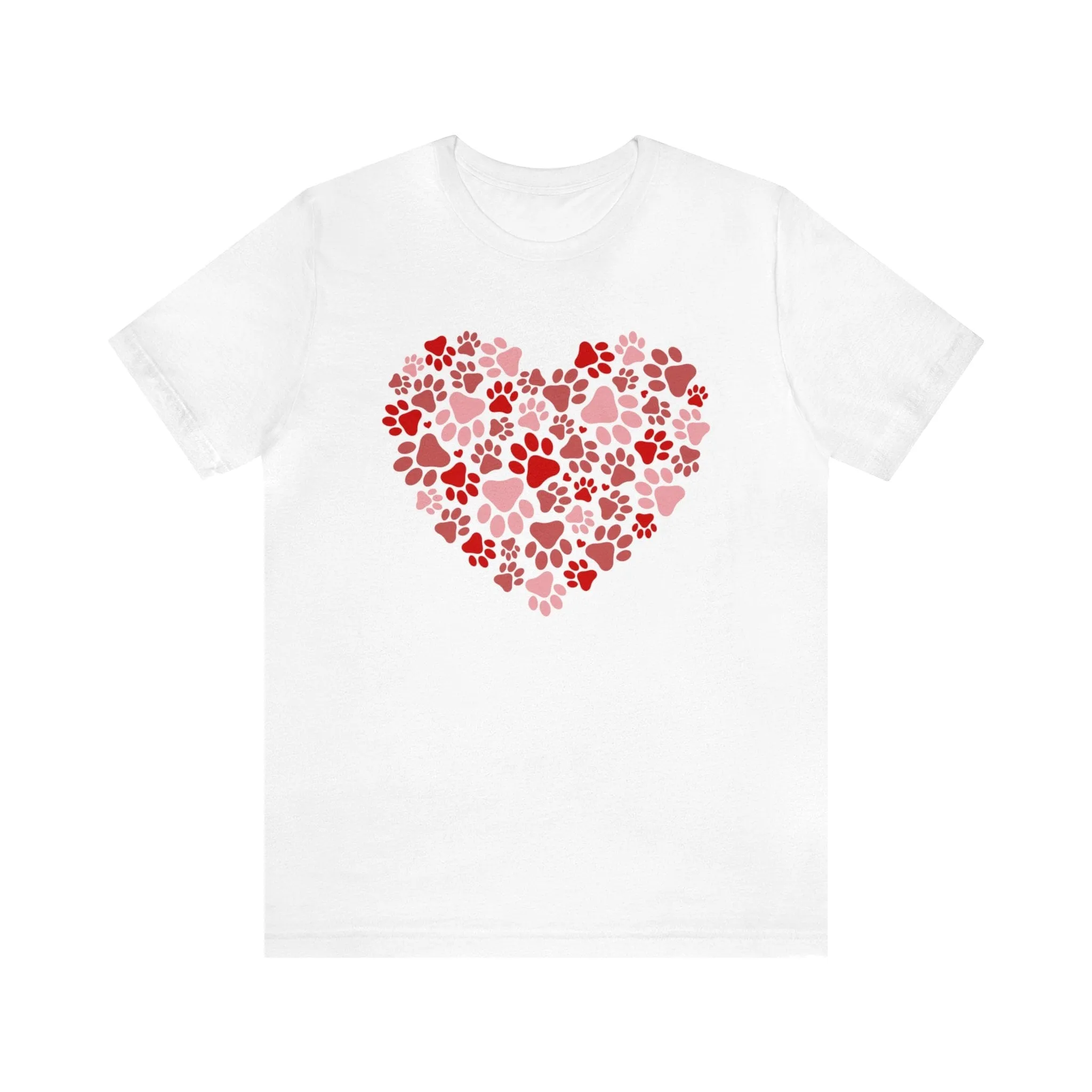 Dog Paw Heart Dog Mom Valentine's Day Short Sleeve Graphic T-Shirt