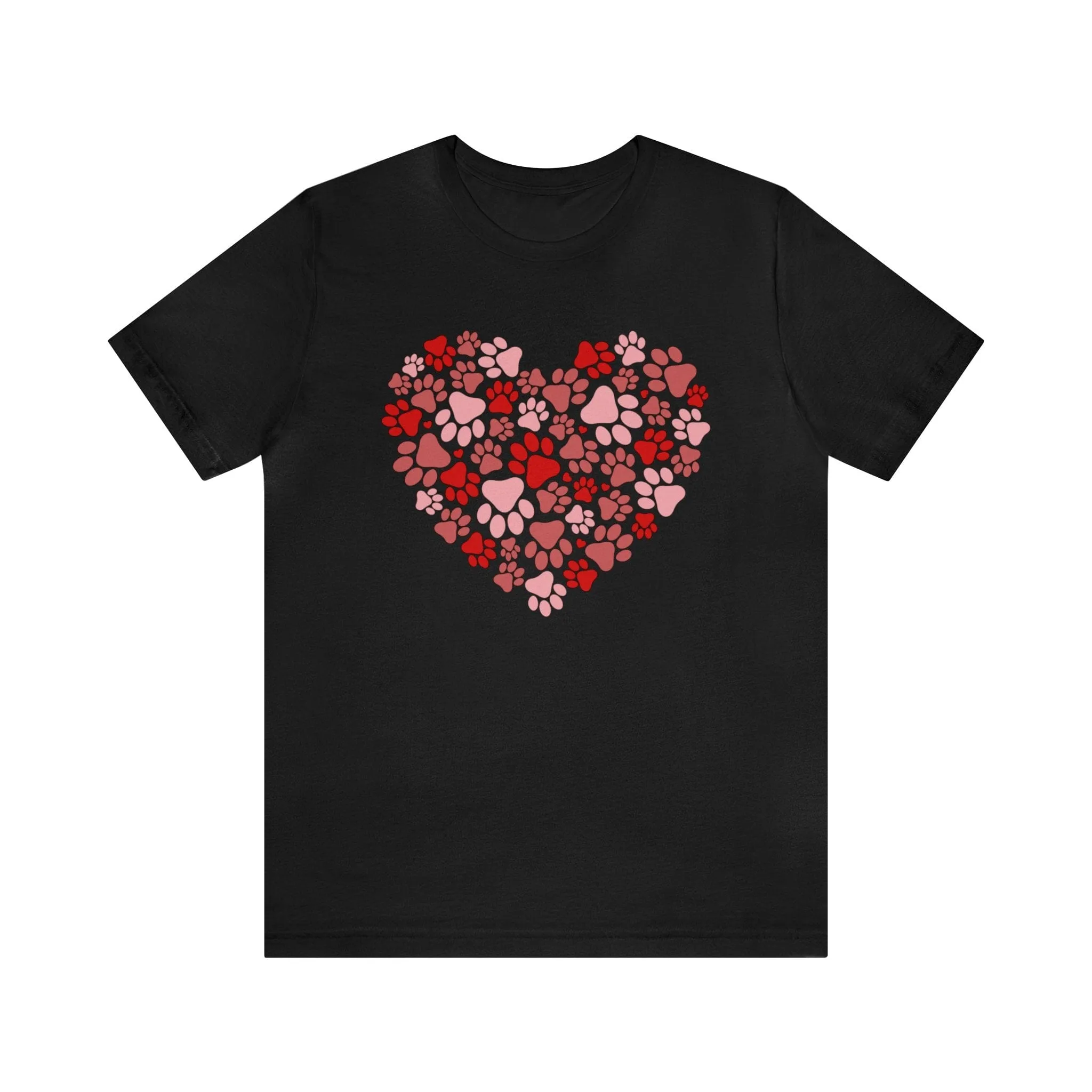 Dog Paw Heart Dog Mom Valentine's Day Short Sleeve Graphic T-Shirt