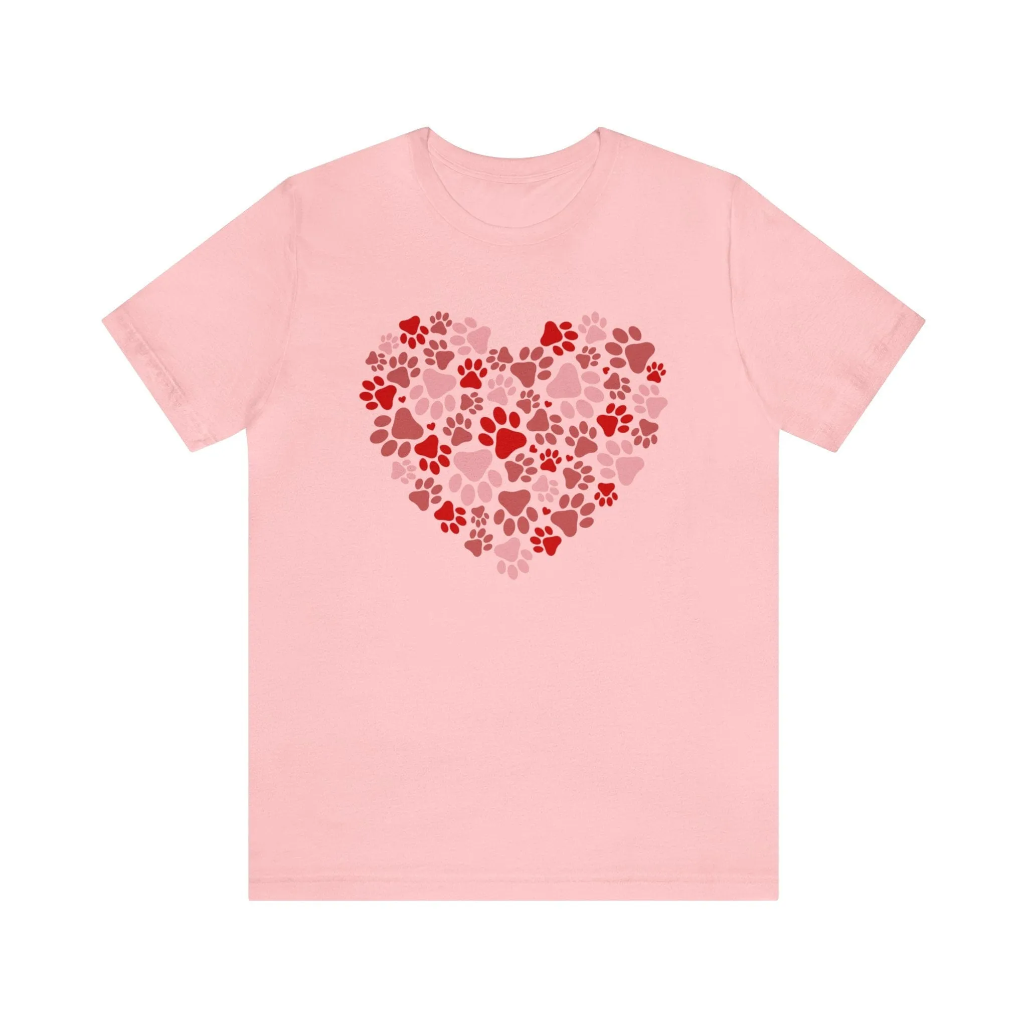 Dog Paw Heart Dog Mom Valentine's Day Short Sleeve Graphic T-Shirt