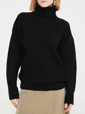 Double-Knit Turtleneck in Black