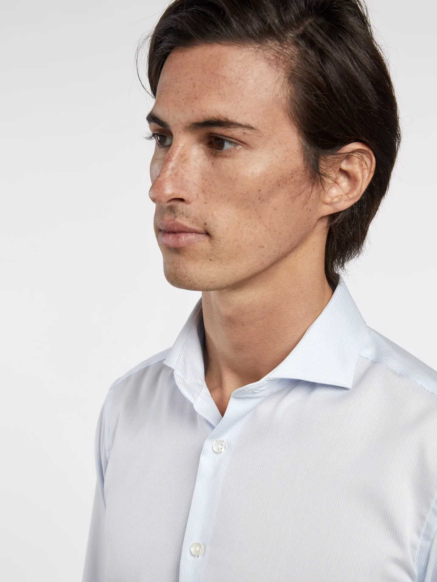 DUBLIN COLLAR SLIM FIT SINGLE CUFF.LIQUID AMONIAC FINISHING