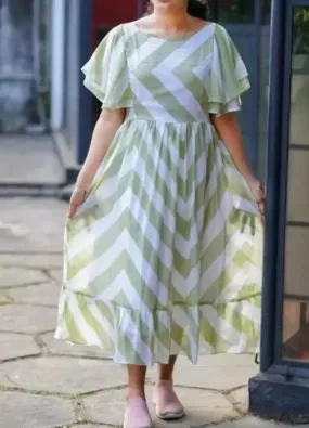 Emerald Bloom Fit & Flare Dress