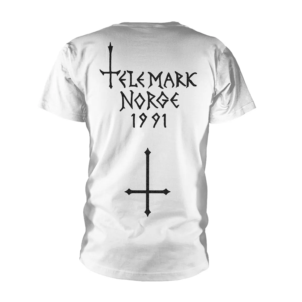 Emperor Unisex T-shirt: Old School Logo (White) (back print)