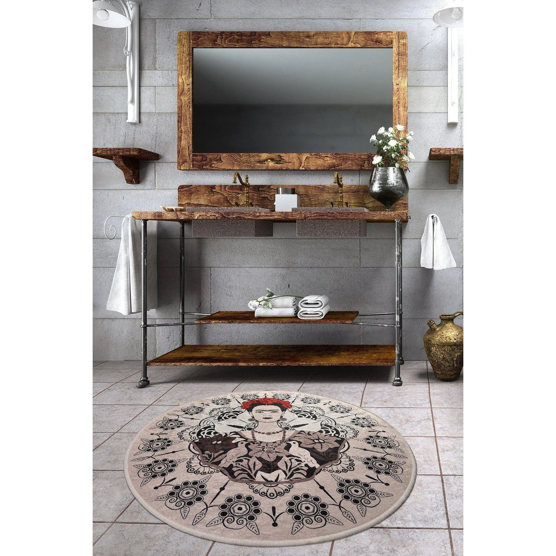 Frida Round (140)  Bath Mat
