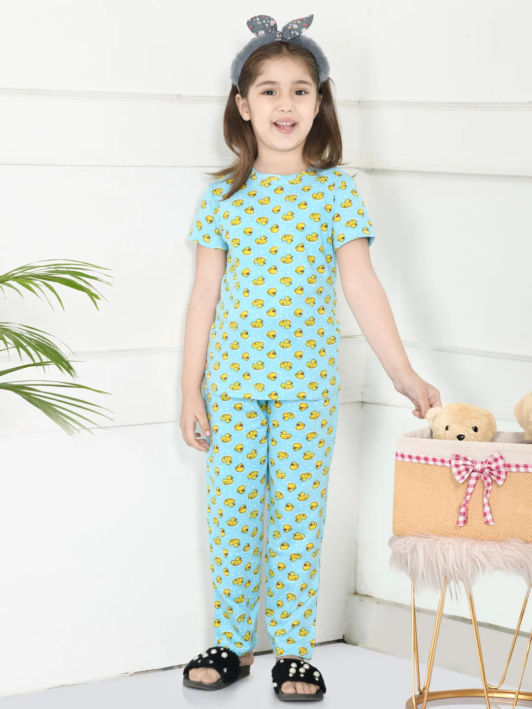 Funky Duck Print Overall Print Nightsuit