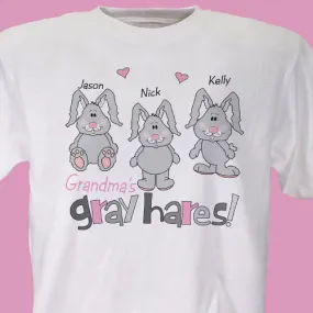 Gray Hares Personalized Light Colors T-Shirt