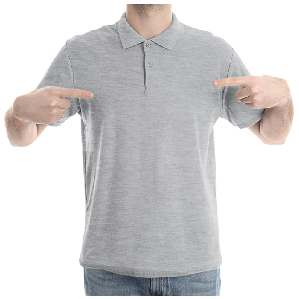 Grey Melange Polo T shirt