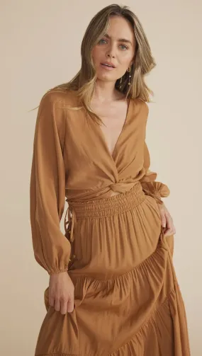 Harper Twist Blouse - Ochre