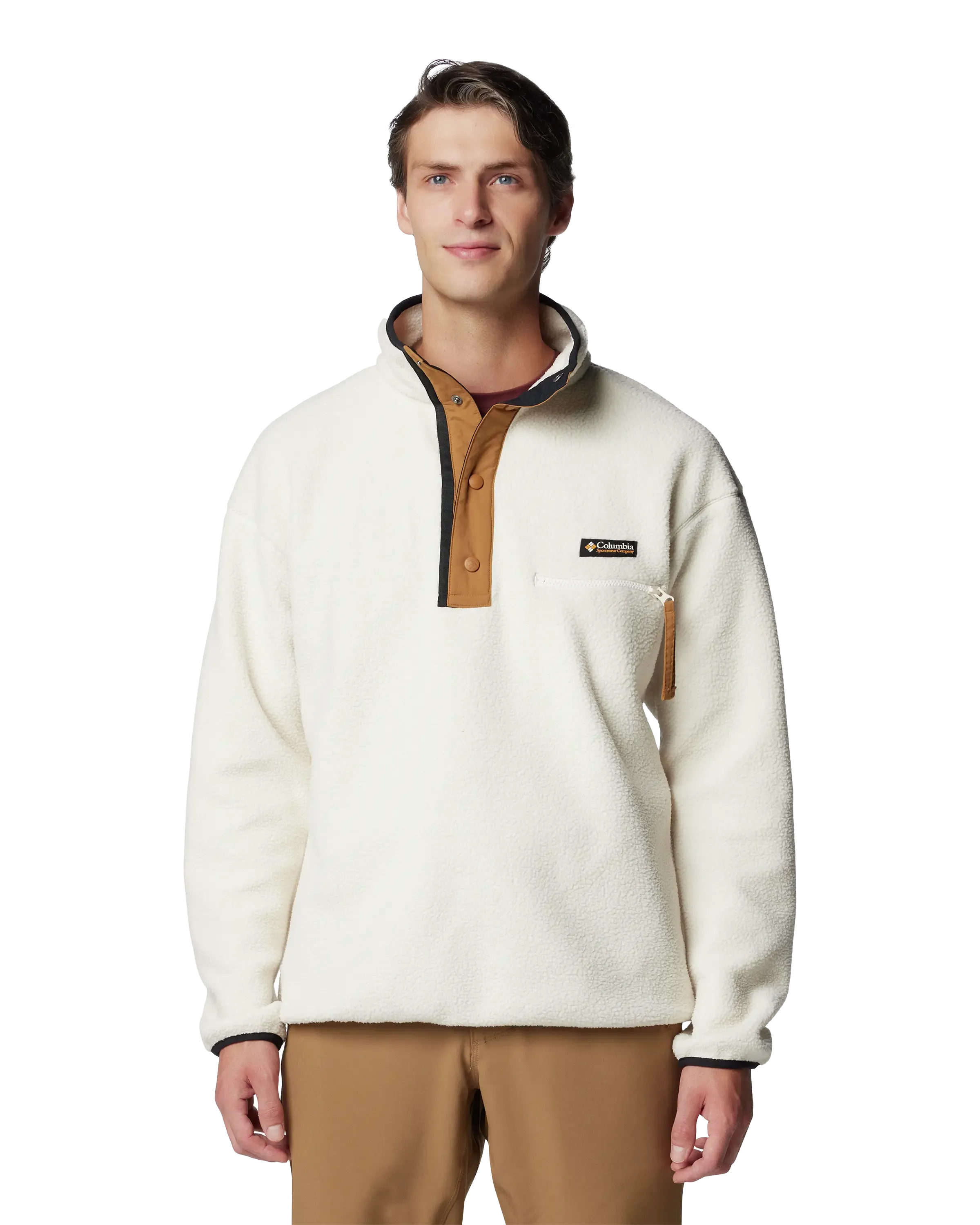 Helvetia II Half Snap Fleece Jacket in Chalk