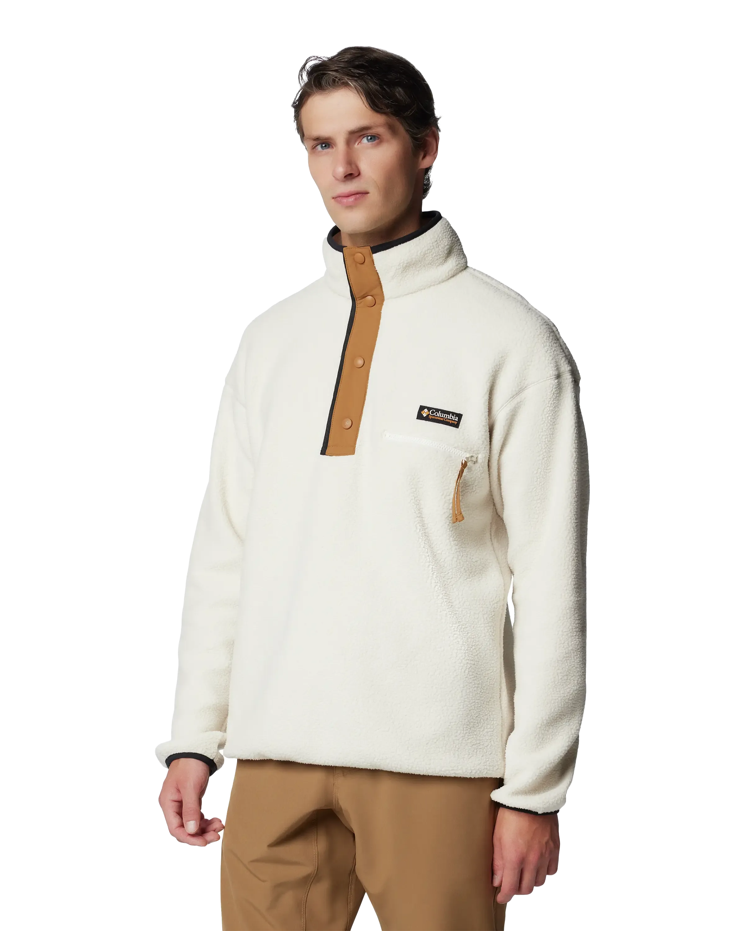 Helvetia II Half Snap Fleece Jacket in Chalk