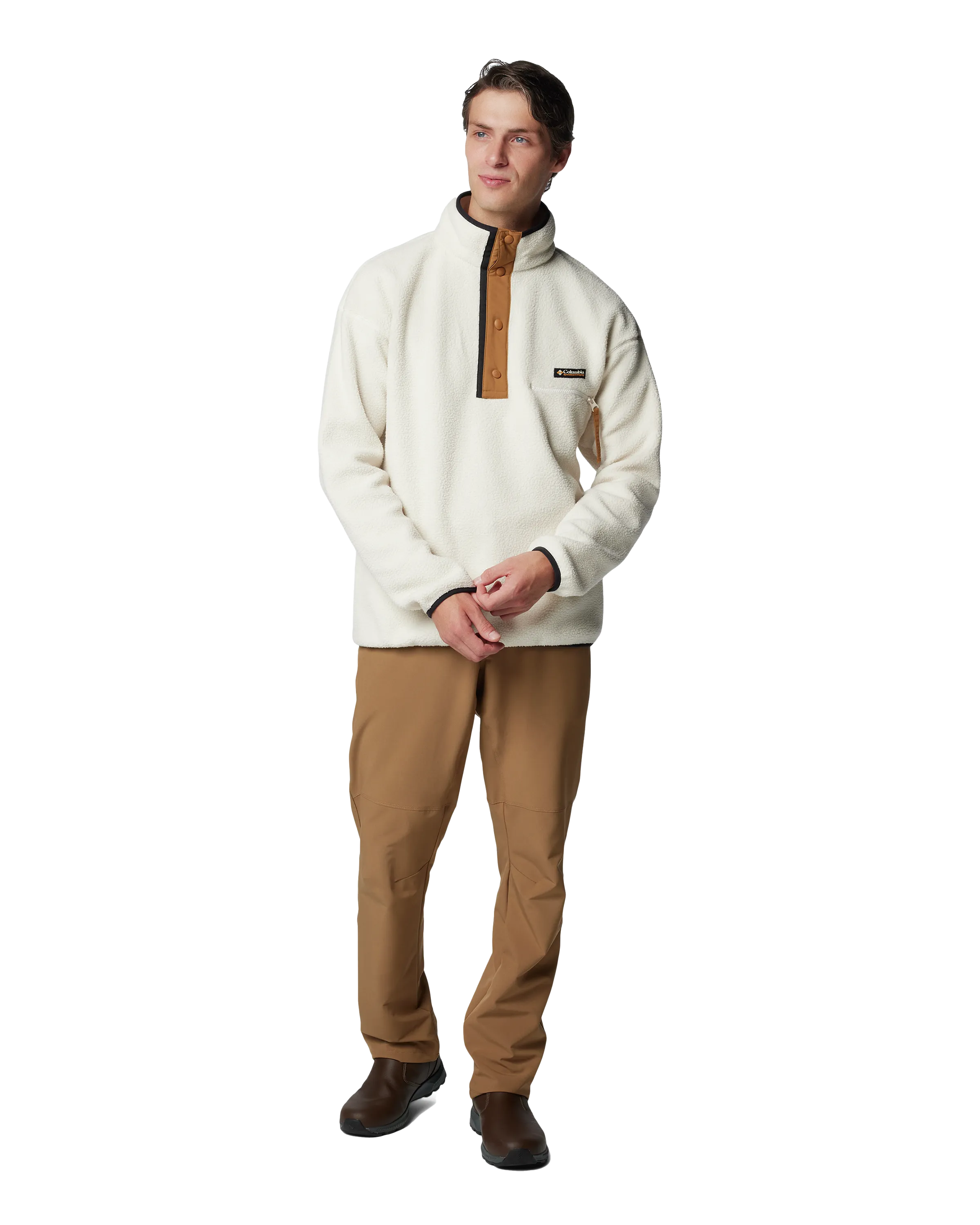 Helvetia II Half Snap Fleece Jacket in Chalk