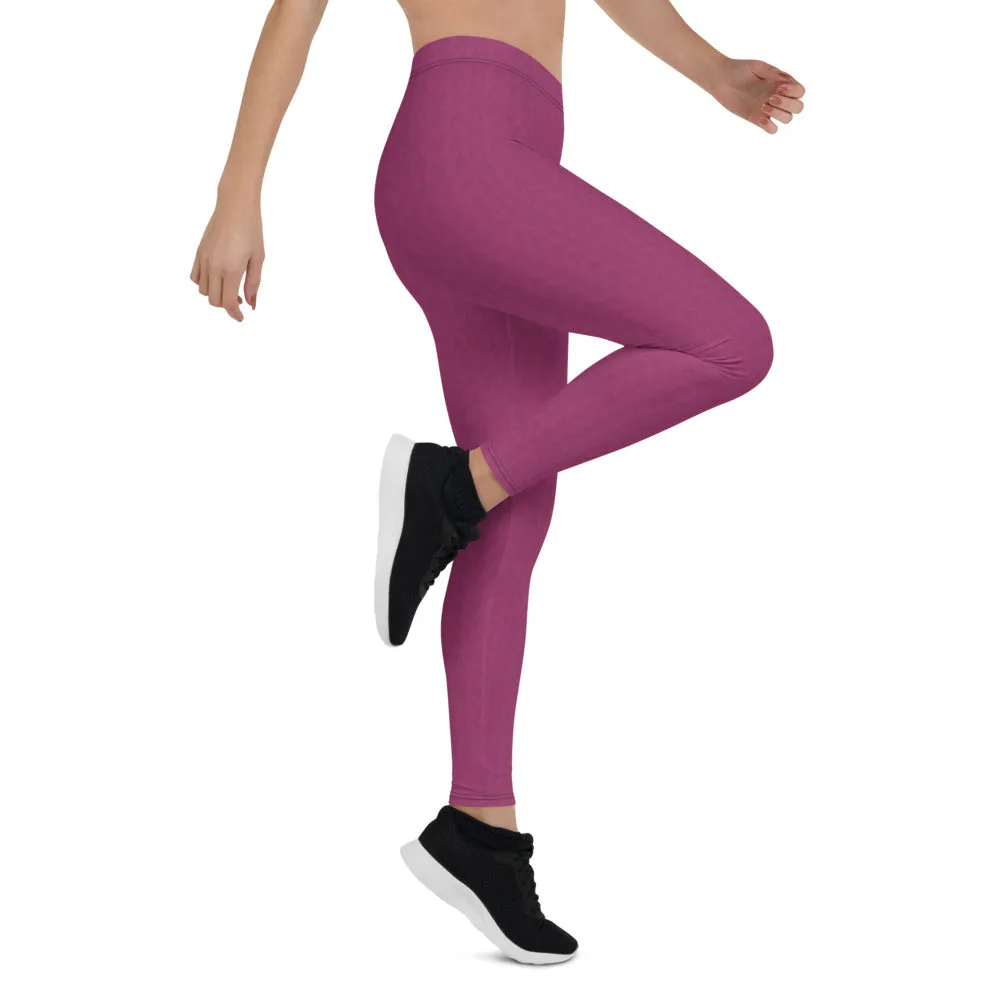 Hibiscus Purple Low Waist Leggings