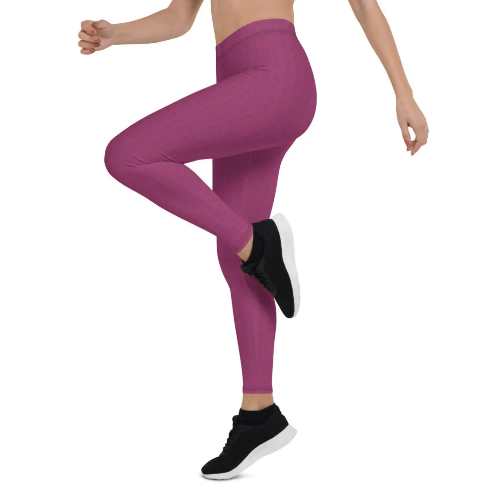 Hibiscus Purple Low Waist Leggings
