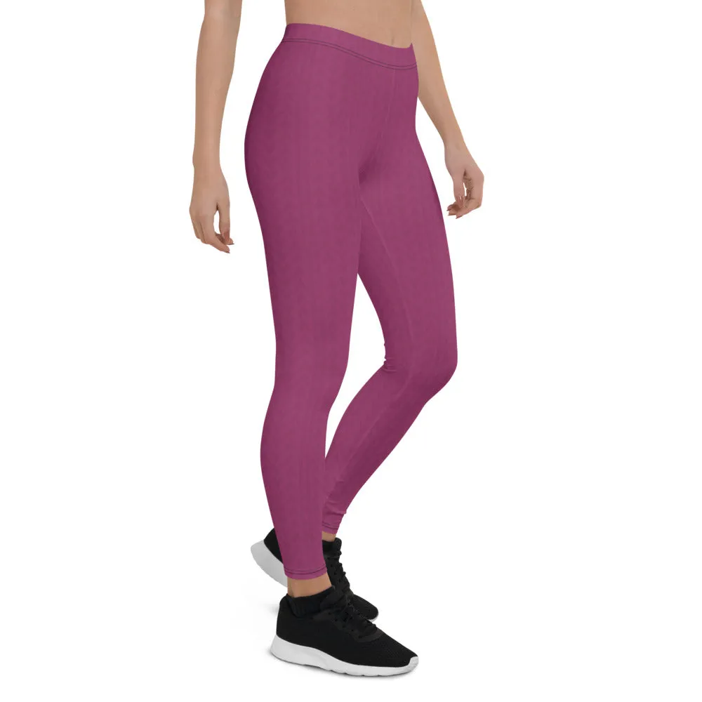 Hibiscus Purple Low Waist Leggings