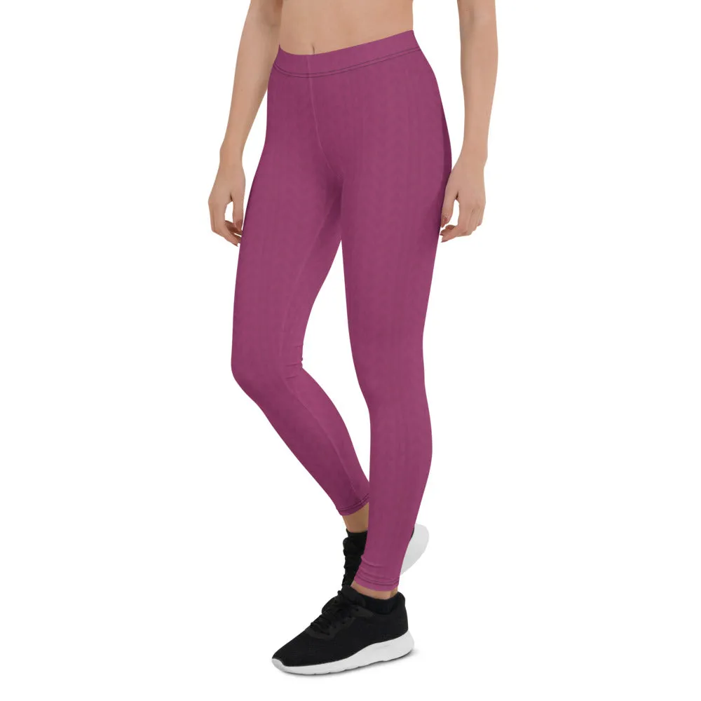Hibiscus Purple Low Waist Leggings
