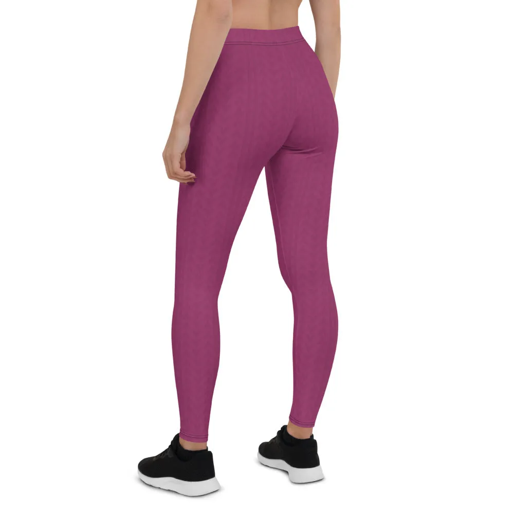 Hibiscus Purple Low Waist Leggings