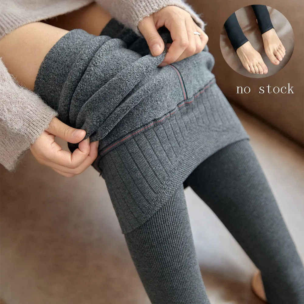 High-Waist Striped Thermal Leggings