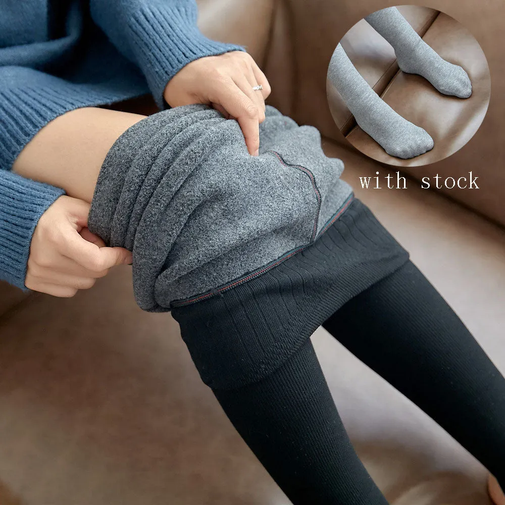 High-Waist Striped Thermal Leggings