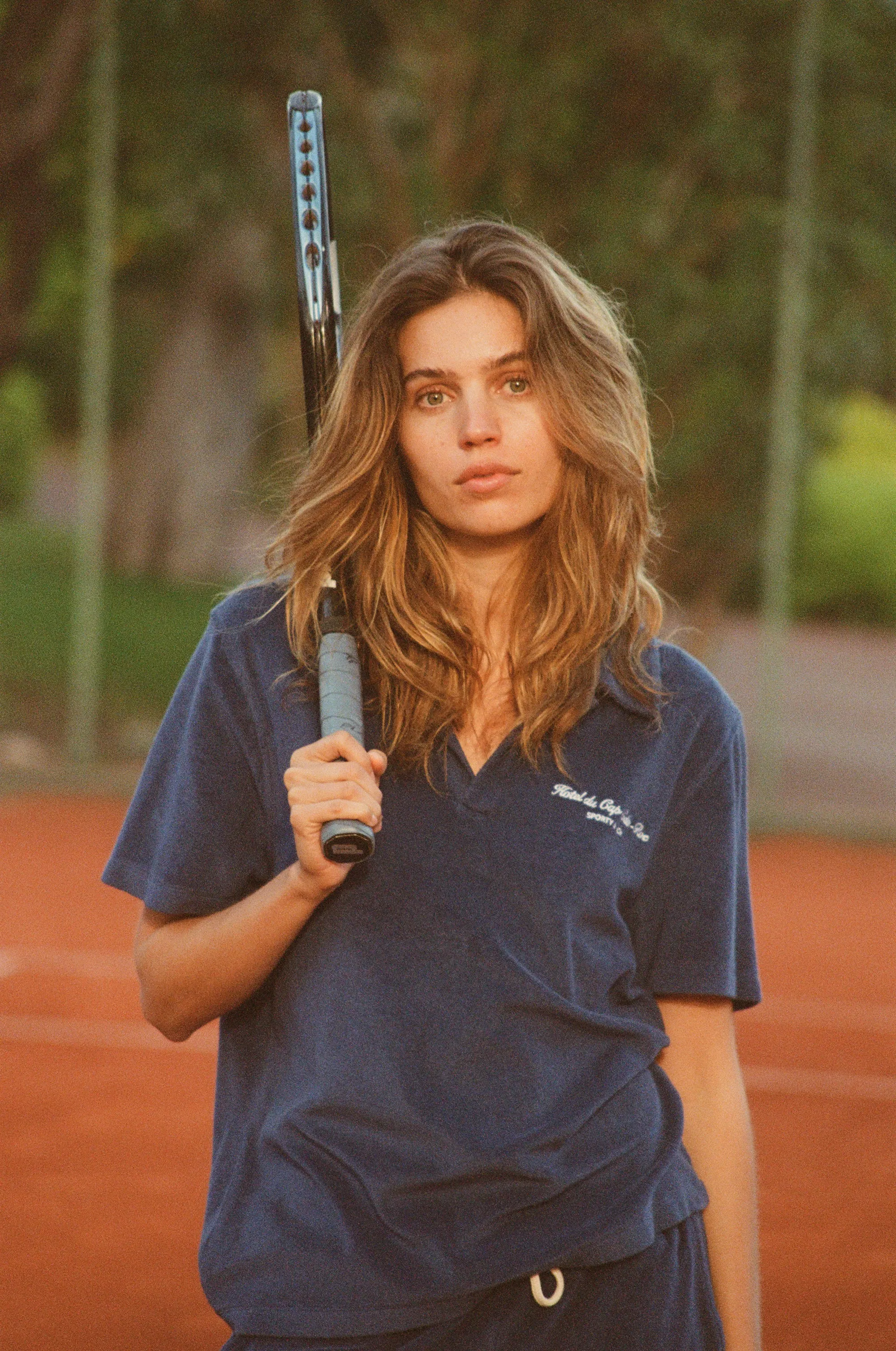 Hotel du Cap Cursive Terry Polo - Indigo/White