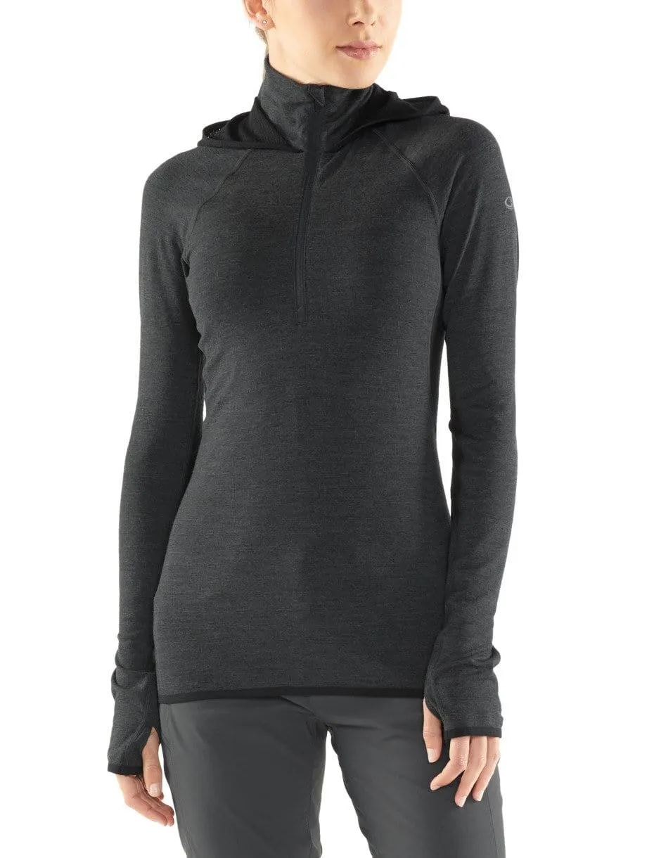 Ice Breaker Women's Merino Fluid Zone LS Half-Zip Hood