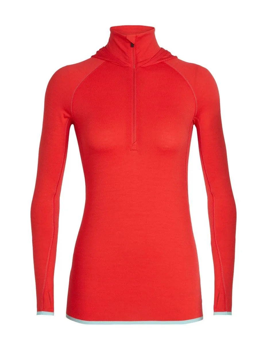 Ice Breaker Women's Merino Fluid Zone LS Half-Zip Hood