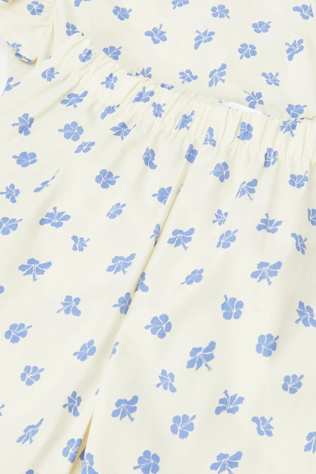 Infant Girls Beige Floral All Over Print Set (2 Piece)