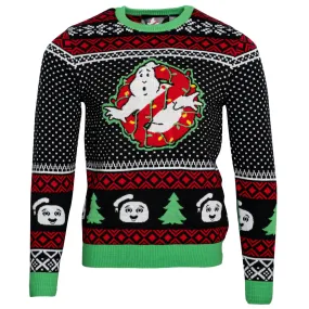 JulesRoche Ghostbusters Ugly Christmas Sweater Light-Up Design