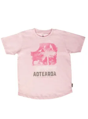 Kiwi and Ponga Kids T Shirt in Pink