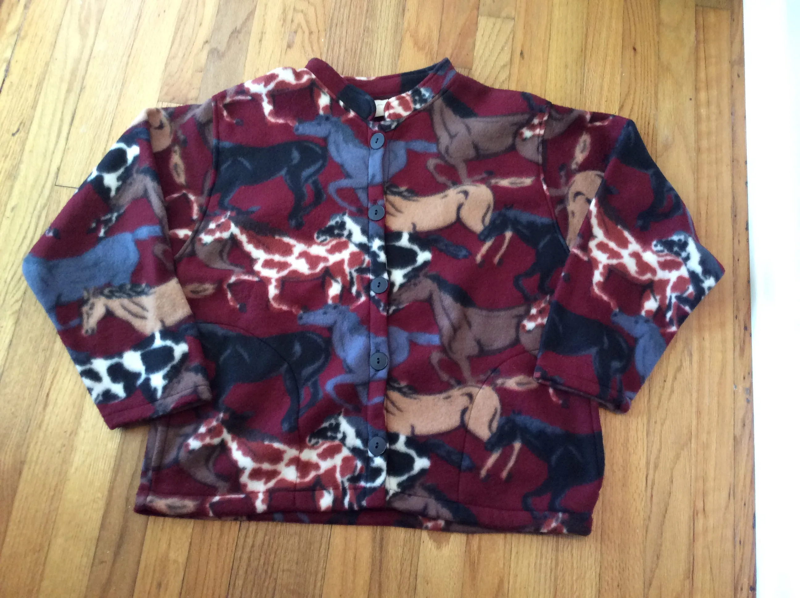 Ladies Fleece Horse Morgan Mustang Pinto Jacket Coat
