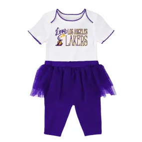 Lakers Baby Girl Creeper and Tutu Leggings