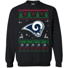 Los Angeles Rams Logo Football Teams Ugly Christmas Sweater Unisex Crewneck Pullover Sweatshirt
