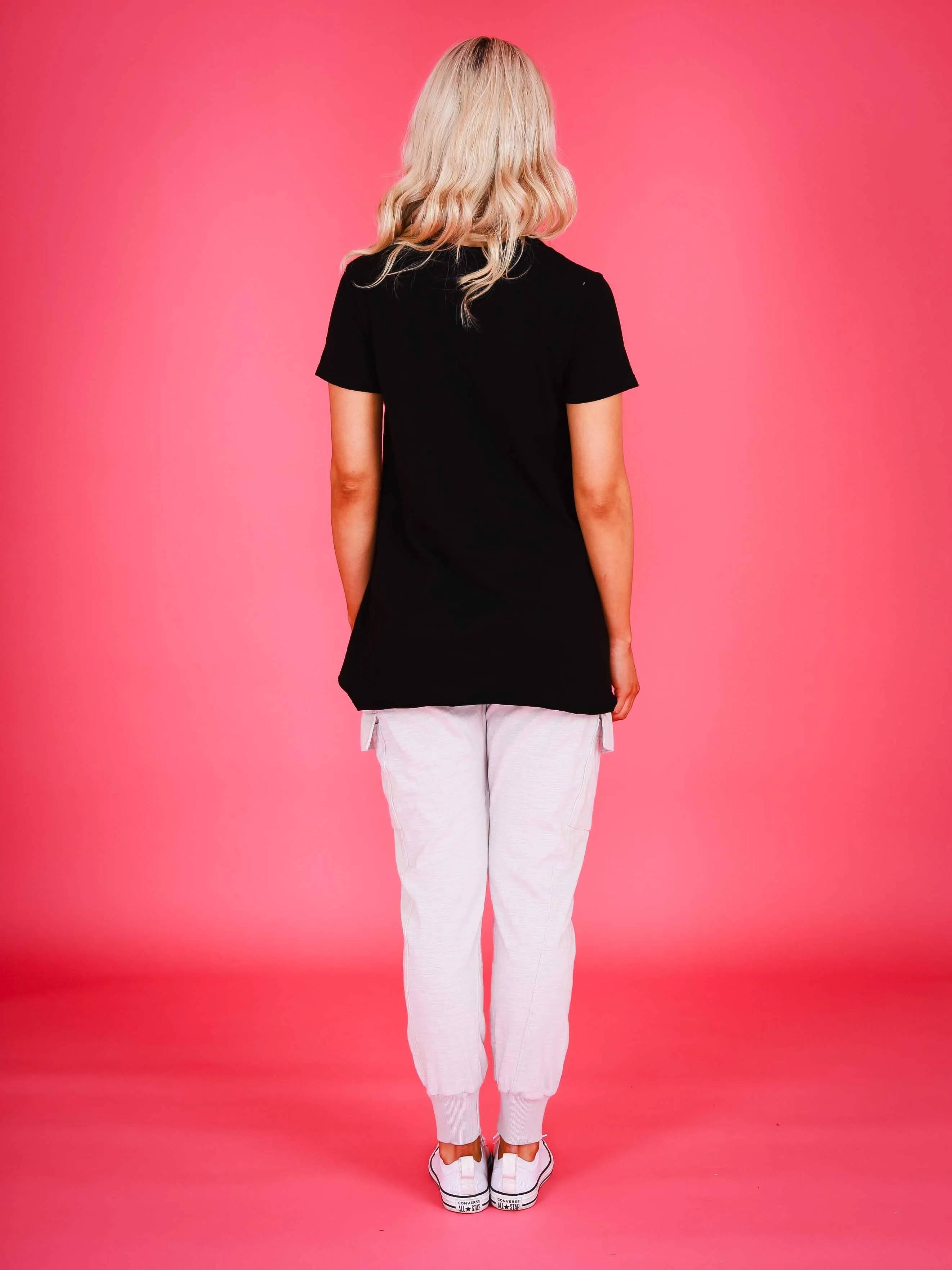 Madelyn 3S Puffy Logo V Neck T Shirt
