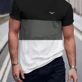 Men's Casual Striped Summer T Shirt-Oversized Short Sleeve Top