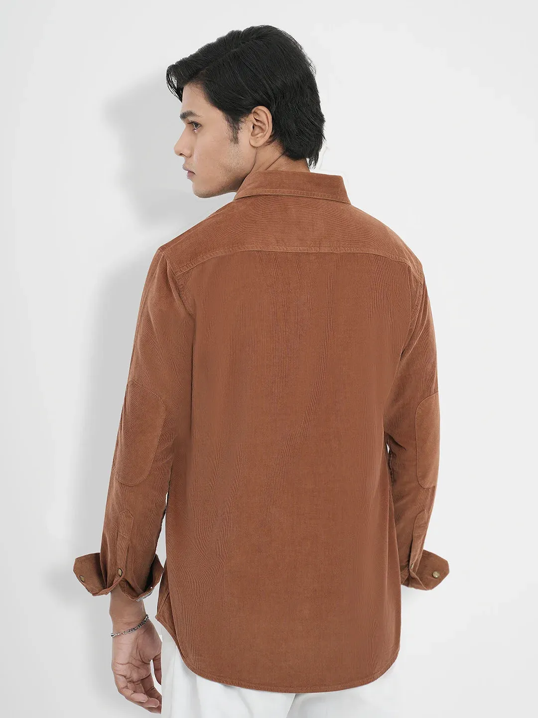 Men's Corduroy Casual Shirt in Towny Brown