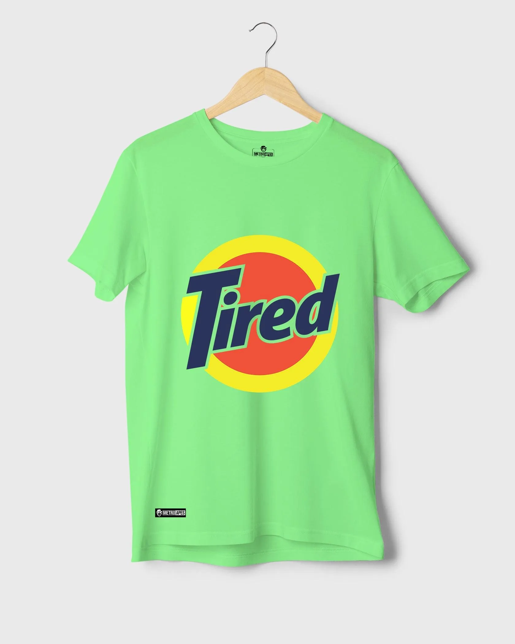Mens Regular Tshirt Funky Logo Spoofs Tired